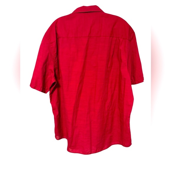 Alfani Red Casual Button Down Shirt Short Sleeve, EUC - Picture 2 of 7